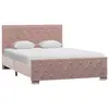 Image de vidaXL Cadre de lit sans matelas Rose Velours 120x200 cm