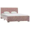 Image de vidaXL Cadre de lit sans matelas Rose Velours 140x200 cm