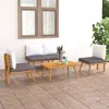 Image de vidaXL Salon de jardin 4 pcs avec coussins Bois d'acacia solide