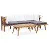 Image de vidaXL Salon de jardin 5 pcs bois d'acacia solide
