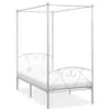 Image de vidaXL Cadre de lit à baldaquin sans matelas blanc métal 120x200 cm