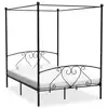 Image de vidaXL Cadre de lit sans matelas avec baldaquin noir 140x200 cm métal