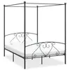 Image de vidaXL Cadre de lit à baldaquin sans matelas gris métal 160x200 cm