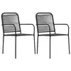 Image de vidaXL Chaises de jardin lot de 2 Corde en coton et acier Noir