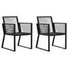 Image de vidaXL Chaises de jardin lot de 2 Noir Rotin PVC