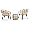 Image de vidaXL Ensemble de bistro 3 pcs Résine tressée Chêne
