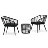Image de vidaXL Ensemble de bistro 3 pcs Résine tressée Noir