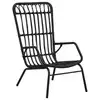 Image de vidaXL Chaise de jardin Résine tressée Noir