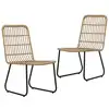 Image de vidaXL Chaises de jardin lot de 2 Résine tressée Chêne