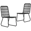 Image de vidaXL Chaises de jardin lot de 2 Résine tressée Noir