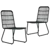 Image de vidaXL Chaises de jardin lot de 2 Résine tressée Noir