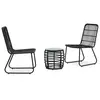 Image de vidaXL Ensemble de bistro 3 pcs Résine tressée Noir