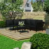 Image de vidaXL Salon de jardin 6 pcs avec coussins Noir PVC