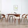 Image de vidaXL Chaises à manger lot de 4 crème bois courbé et similicuir