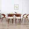 Image de vidaXL Chaises à manger lot de 6 crème bois courbé et similicuir
