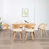 Image de vidaXL Chaises à manger lot de 6 crème bois courbé et similicuir