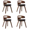 Image de vidaXL Chaises à manger lot de 4 gris foncé bois courbé et tissu