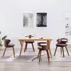 Image de vidaXL Chaises à manger lot de 4 gris foncé bois courbé et tissu