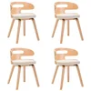 Image de vidaXL Chaises à manger lot de 4 crème bois courbé et similicuir