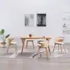 Image de vidaXL Chaises à manger lot de 4 crème bois courbé et similicuir