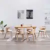 Image de vidaXL Chaises à manger lot de 6 crème bois courbé et similicuir