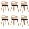 Image de vidaXL Chaises à manger lot de 6 noir bois courbé et similicuir