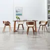 Image de vidaXL Chaises à manger lot de 4 crème bois courbé et similicuir