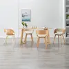 Image de vidaXL Chaises à manger lot de 4 crème bois courbé et similicuir