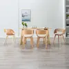 Image de vidaXL Chaises à manger lot de 6 crème bois courbé et similicuir