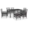 Image de vidaXL Ensemble à manger d'extérieur 7 pcs Résine tressée Gris