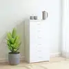 Image de vidaXL Buffet avec 6 tiroirs Blanc 50x34x96 cm Bois d'ingénierie
