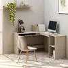 Image de vidaXL Bureau d'angle en forme de L Gris Béton Bois d'ingénierie