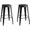 Image de vidaXL Tabourets de bar empilables lot de 2 noir métal