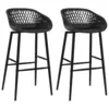 Image de vidaXL Chaises de bar lot de 2 noir