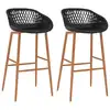 Image de vidaXL Chaises de bar lot de 2 noir