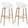 Image de vidaXL Chaises de bar lot de 2 blanc