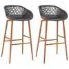 Image de vidaXL Chaises de bar lot de 2 gris
