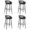 Image de vidaXL Chaises de bar lot de 4 noir