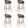 Image de vidaXL Chaises de bar lot de 4 gris