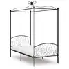 Image de vidaXL Cadre de lit à baldaquin sans matelas noir métal 100x200 cm
