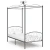Image de vidaXL Cadre de lit à baldaquin sans matelas gris métal 100x200 cm