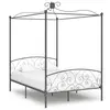 Image de vidaXL Cadre de lit à baldaquin sans matelas gris métal 140x200 cm