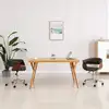 Image de vidaXL Chaise pivotante à manger Gris Bois courbé et tissu