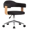 Image de vidaXL Chaise de salle à manger pivotante noire en bois incurvé et simili cuir