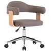 Image de vidaXL Chaise de salle à manger pivotante gris taupe bois incurvé et tissu