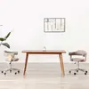 Image de vidaXL Chaise pivotante à manger Taupe Bois courbé et tissu