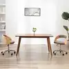 Image de vidaXL Chaise pivotante à manger Taupe Bois courbé et tissu
