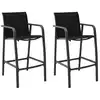 Image de vidaXL Chaises de bar de jardin lot de 2 Noir Textilène