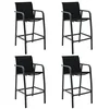 Image de vidaXL Chaises de bar de jardin lot de 4 Noir Textilène