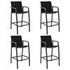 Image de vidaXL Chaises de bar de jardin lot de 4 Noir Textilène